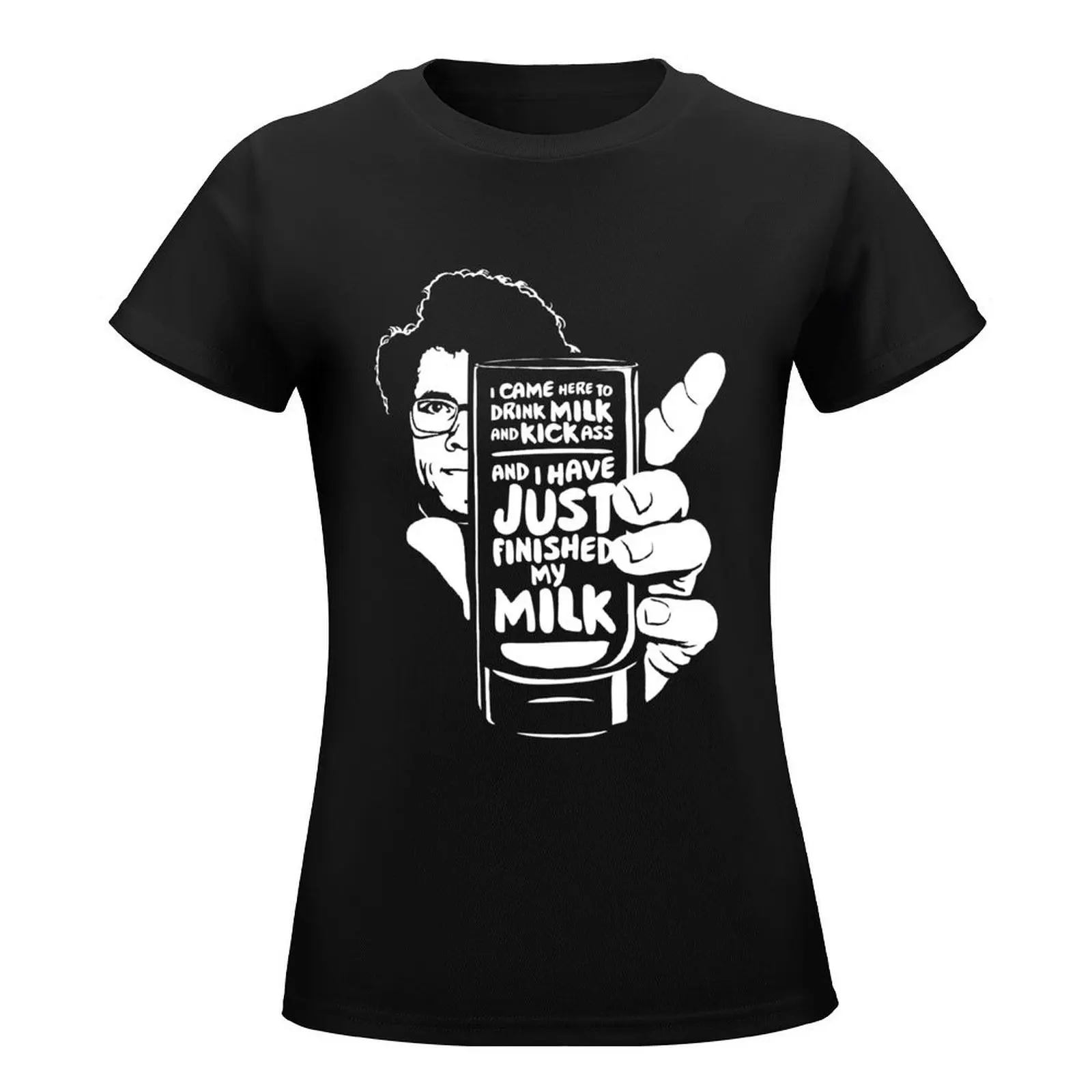 Drink Milk and Kick Ass T-Shirt Blouse tees Women clothing