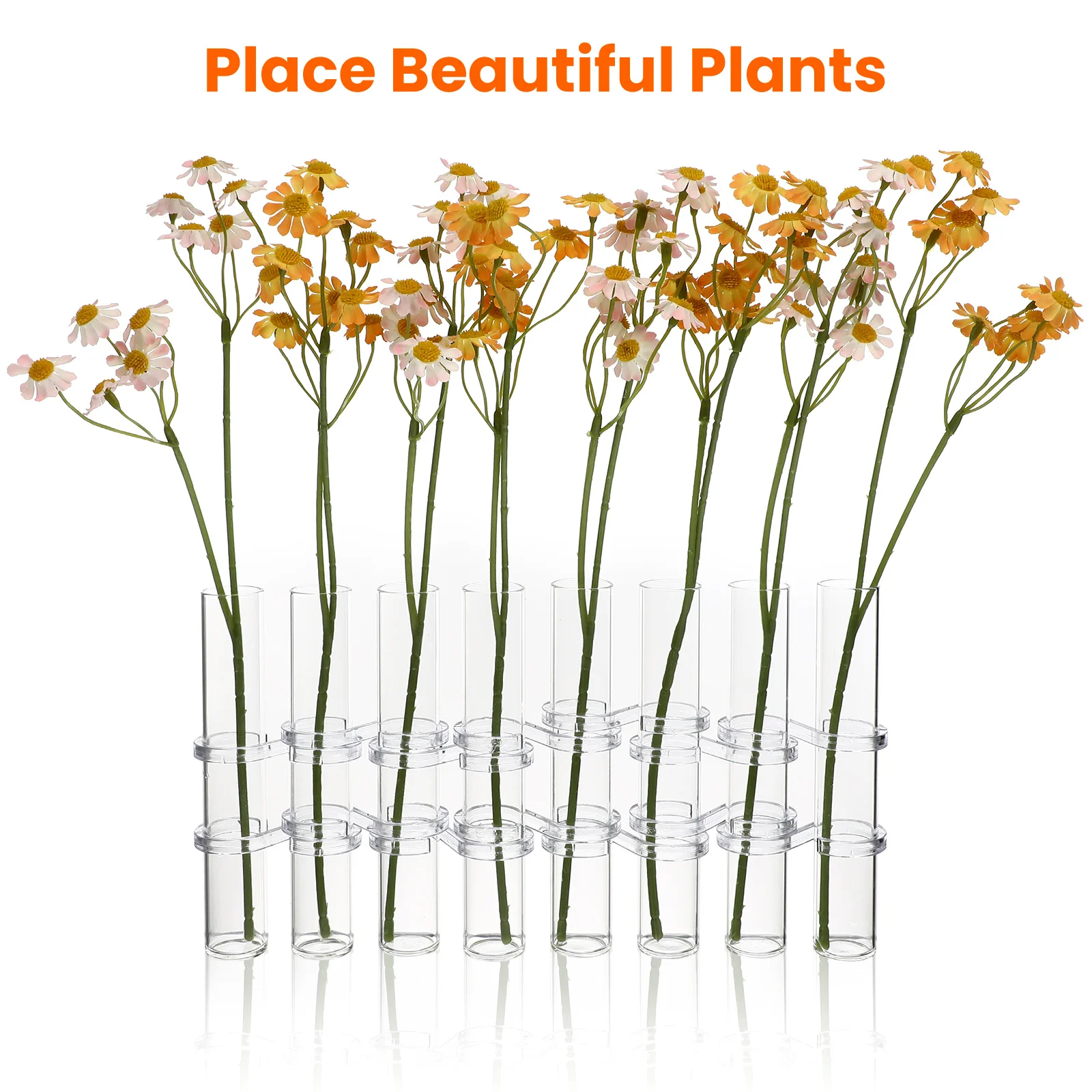 

1Set 15x25cm High Borosilicate Glass Tube Vase Flower Arranging Tools for Hydroponic Plants Balcony Decoration 14 S Hooks 8