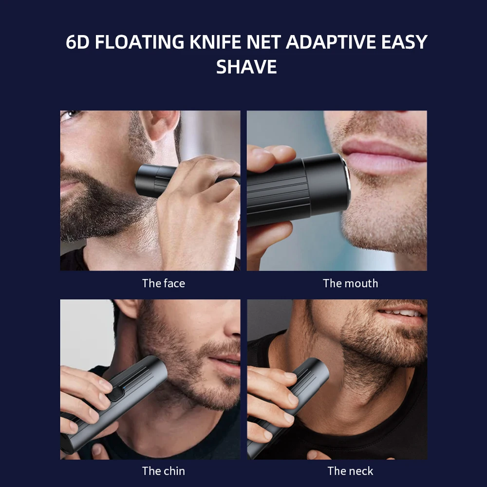 2 In 1 Electric Mini Nose Hair Trimmer Painless Men\'s Beard Remover Machine Eyebrow Shaving Tools Barber Equipment Beauty