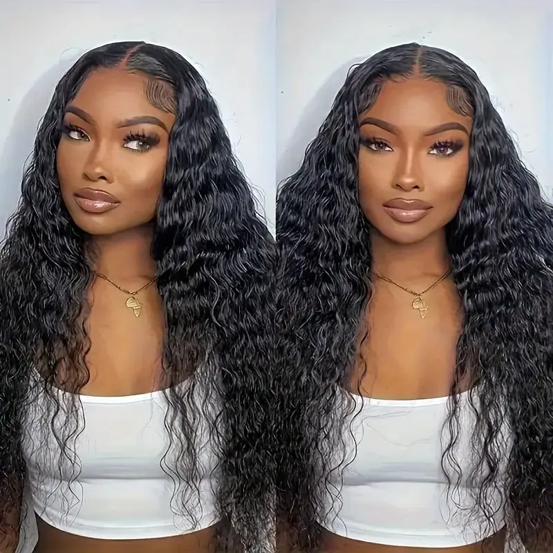 Rosabeauty 13X6 250 Density Deep Wave 5X5 Preplucked Glueless 13x4 Lace Front Human Hair Wig Curly Brazilian For Women