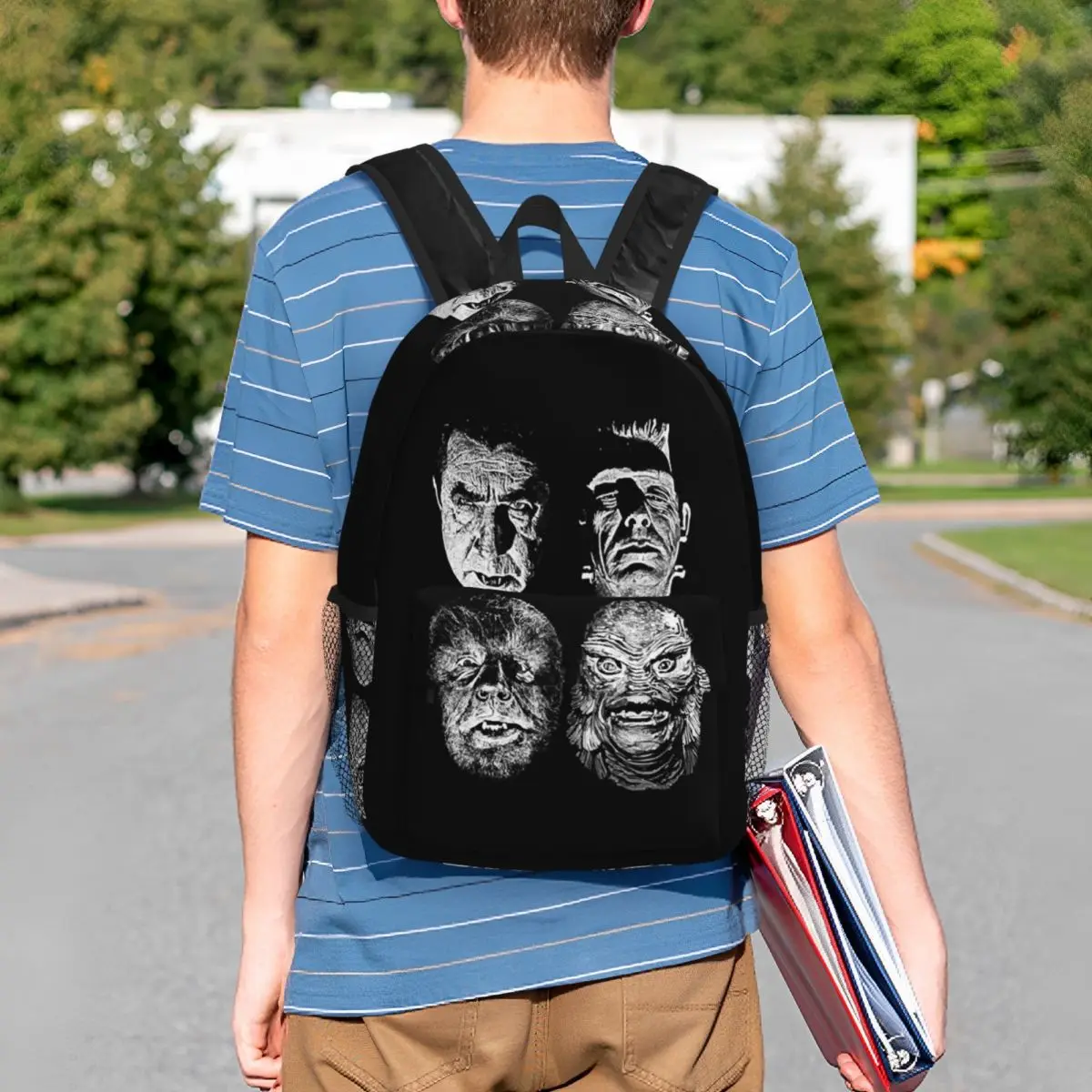 Universal Studios, Monsters,dracula, Wolfman, Frankenstein Backpack Student BookBag Boys Girls School Bag Laptop Shoulder Bags