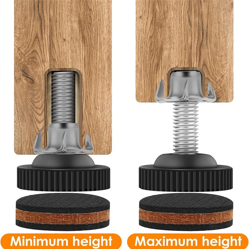 AEE6-20Pack verstelbare meubellevelers met vloerbeschermers, 3/8 inch zware stelvoeten met rubberen pads, voor tafels
