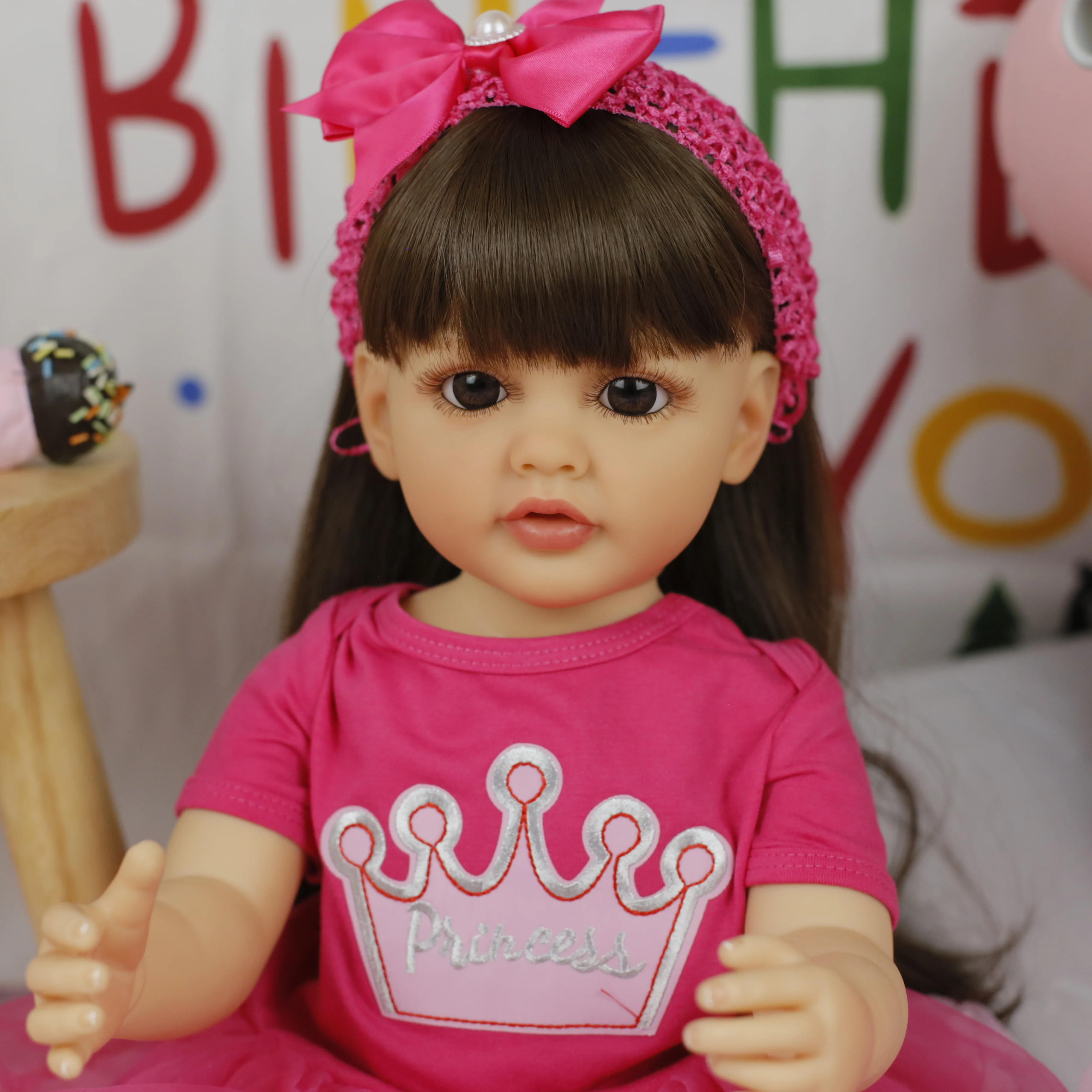 55 سنتيمتر تولد من جديد طفل الدمى الأميرة فتاة بيتي سيليكون الفينيل الجسم نابض بالحياة لمسة ناعمة لفتاة أفضل هدايا عيد الميلاد عيد ميلاد لعبة