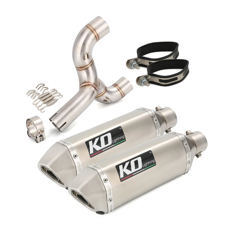 

Slip For Benelli 600 Motorcycle Exhaust System Mid Link Pipe Left Right 51mm Muffler Stainless Steel Escape Removable DB Killer