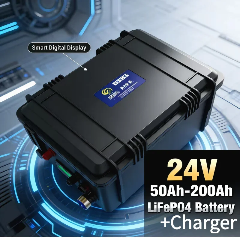 

24V 100Ah LiFePO4 Battery • IP65 Waterproof • BMS Protected • 10A Charger Power Your Trolling Motor, RV, Marine, Solar & Off