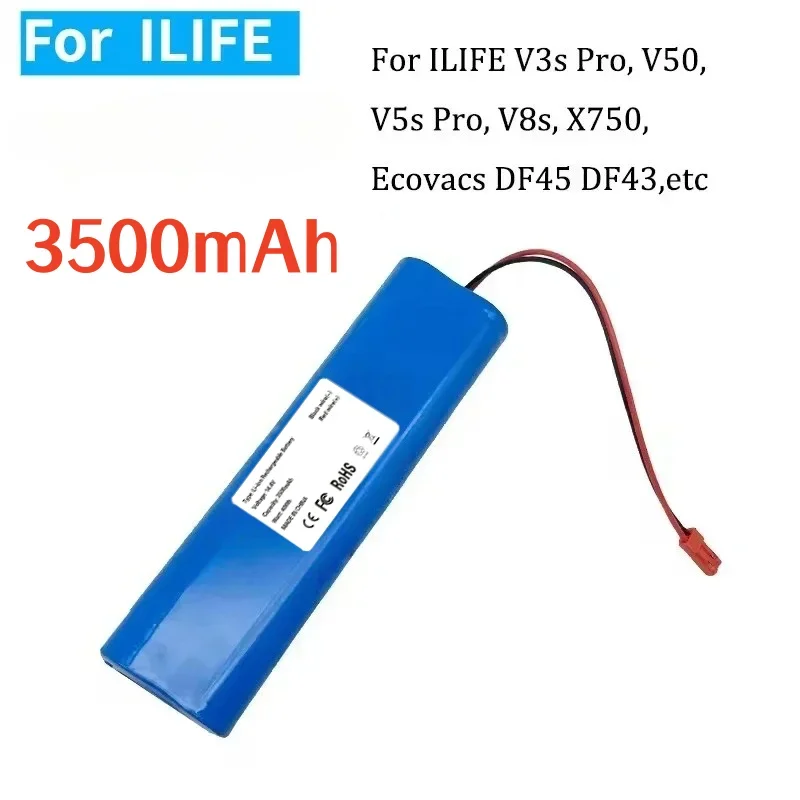 14.4V 3500mAh Li-Ion Replacement Battery for ILife V3s Pro V50 V5s Pro & Medion MD18500 Robot Vacuum