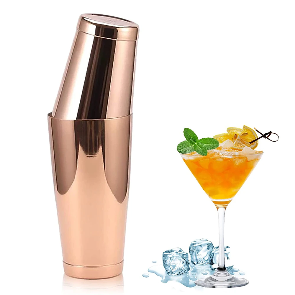 

UPORS 2Pcs/Set Cocktail Shaker Professional 18oz & 28oz Stainless Steel Boston Shaker with Bottom Cocktail Set for Bartender Bar