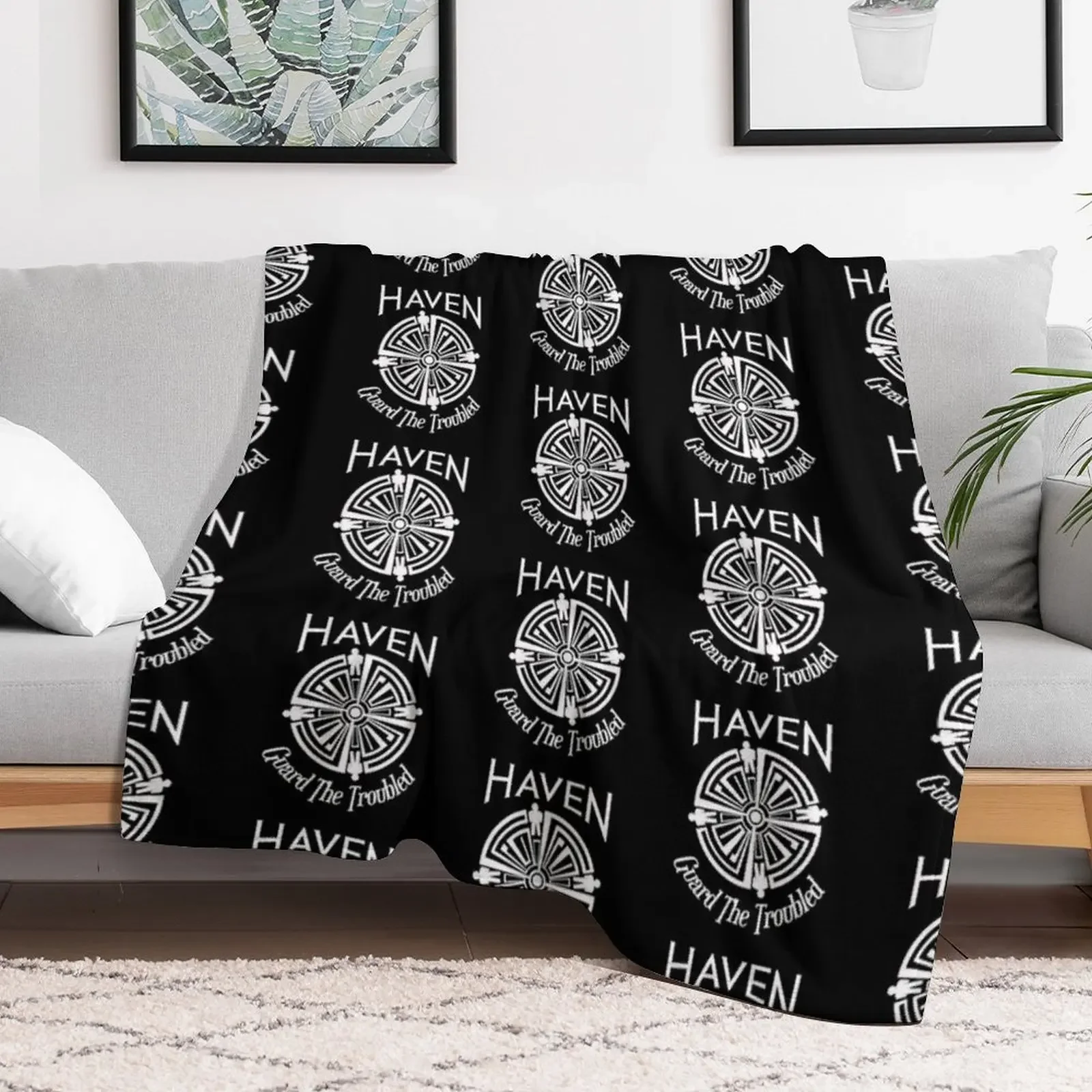 Haven Troubled Tattoo White Logo Throw Blanket manga Thermal Luxury Designer Bed linens Blankets