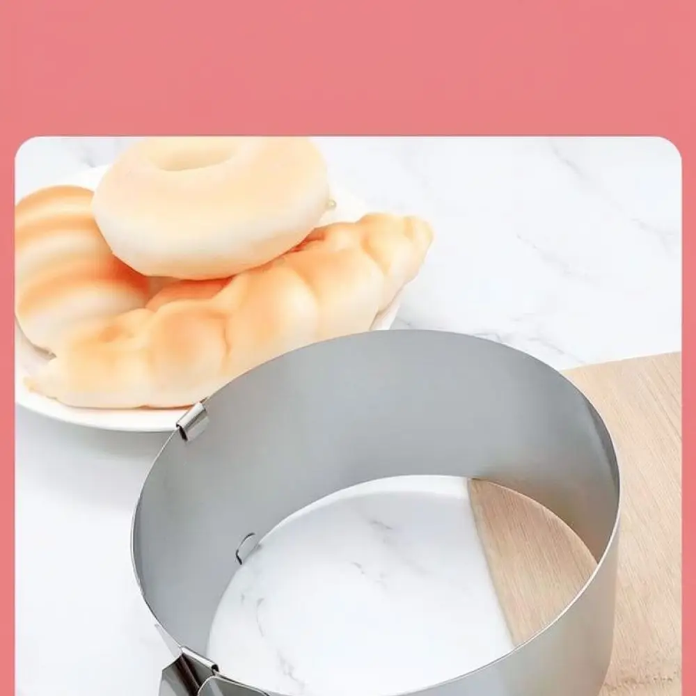 Professional Stainless Steel Mousse Ring Adjustable Baking Mold Expandable Round Cake Cutter For Kitchen Pastry Making