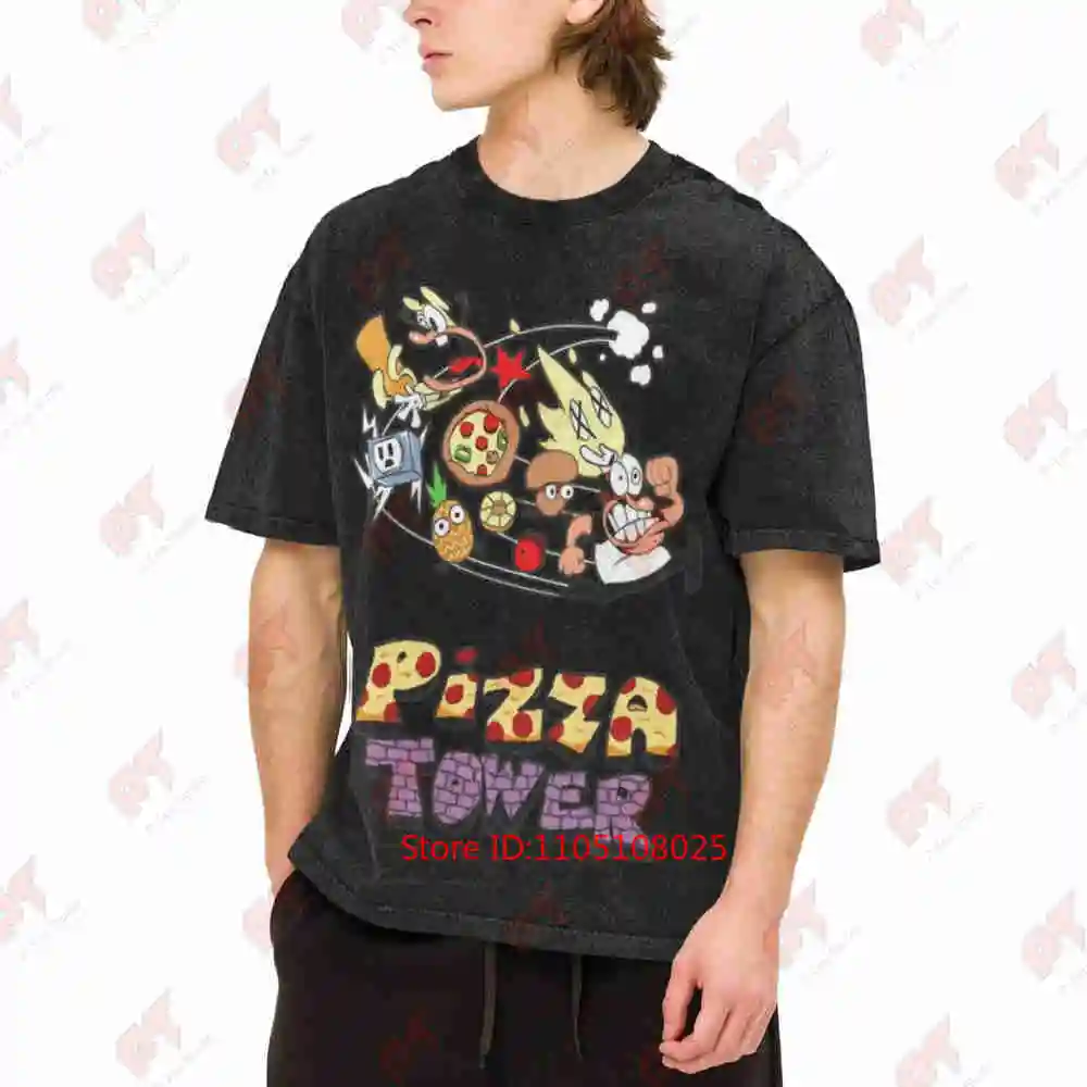 Pizza Tower Peppino Trans Game Vintage Washed Tee Pure Cotton T-Shirt