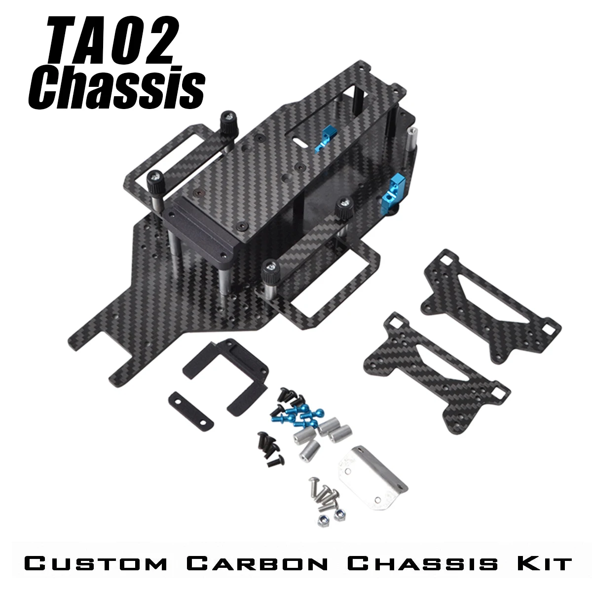 

Carbon Chassis Frame w/Shock Tower Kit for Tamiya TA02 TA02W TA02S TA02SW TA02T 1/10 RC Touring Rally Car