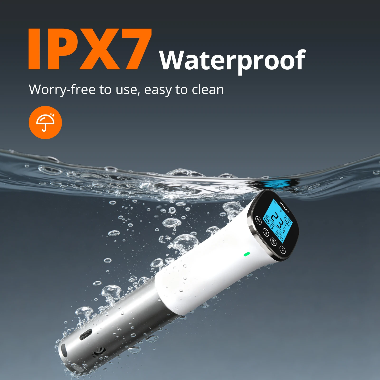 INKBIRD 1000W WiFi Sous Vide Cooker, IPX7 Precision Temperature Control & Free APP-Guided Recipes for Perfect Steak&Healthy Meal