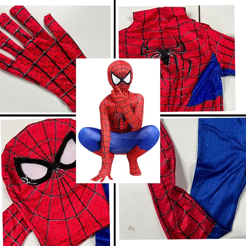 Disfraz de superhéroe Spiderman de Anime para niños, máscara de estilo 3D con lentes lujosas, vestido de fiesta de Carnaval para el día de Navidad