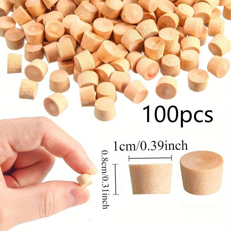 100Pcs Flat Head Cork Screw Hole Plugs - Dutch Wood Grain, Woodworking & Solid Furniture Hole Covers image 3