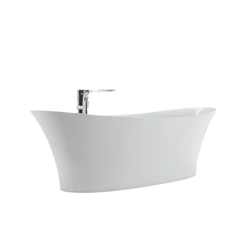 Artificial stone acrylic bathtub, hotel home skirt crescent bathtub