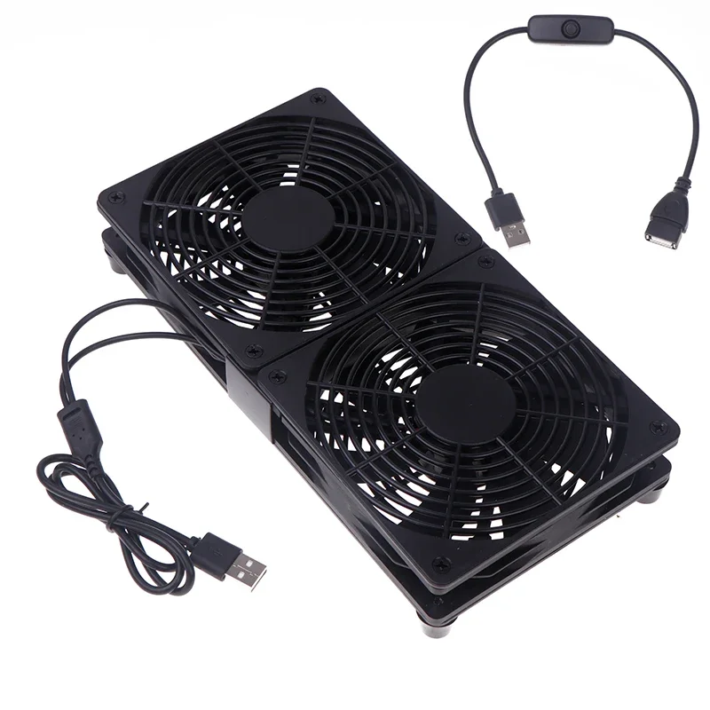 120Mm 5V USB Router Cooling Fan With Speed Controller DIY PC Cooler TV Box Wireless Silent Quiet For Router Modem Receiver