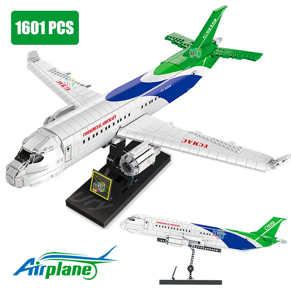 

1601PCS City Series Passenger Plane Luxury Aircraft Airplane Bus Sets Model Building Blocks Desk Decoration Toys for Boys Gifts