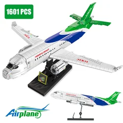 1601PCS City Series Passenger Plane Luxury Aircraft Airplane Bus Sets Model Building Blocks Desk Decoration Toys for Boys Gifts