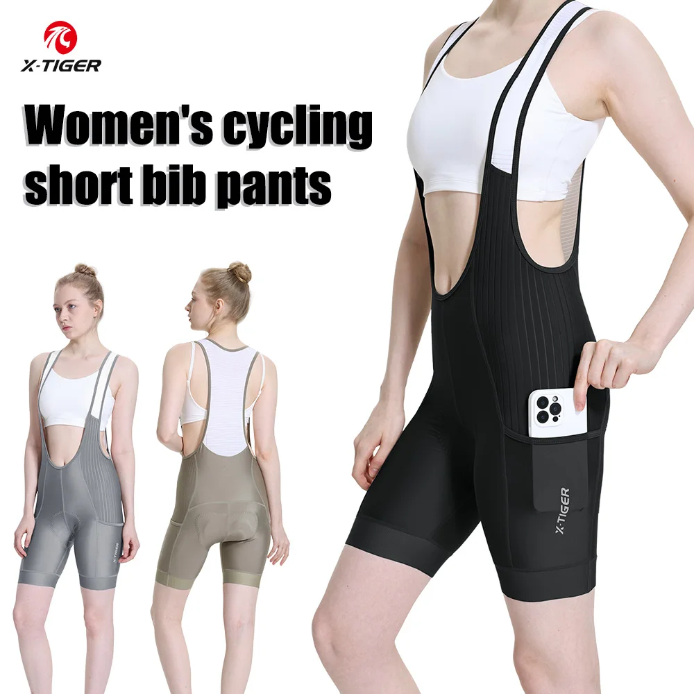 X-TIGER Women's Cycling Bib Shorts High-Waisted Breathable Cycling Bib Shorts Pro Padded Bicycle Short Road MTB Cycling Tights