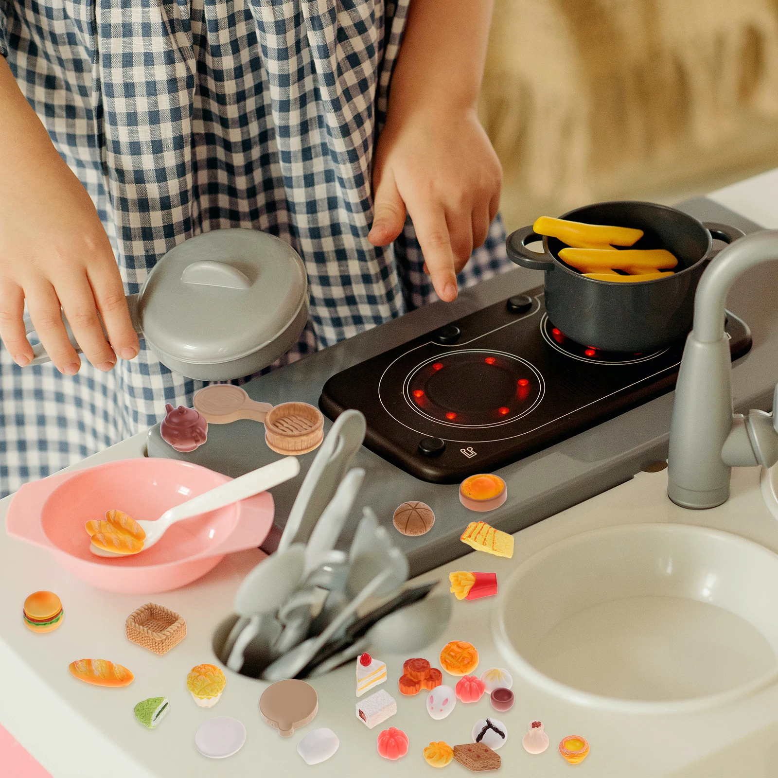 

30pcs Miniature Food Mini Kitchen Scene Decor Resin Craft Pretend Play Dollhouse Accessories Lightweight
