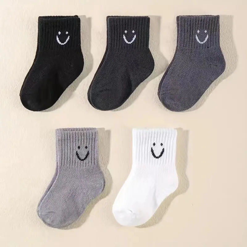 

Pattern Solid Color For Newborn Baby Stuff Boy Clothes Clothing Kids Socks Girl Accessories 5 Pairs/Set Cartoon Fashion Children