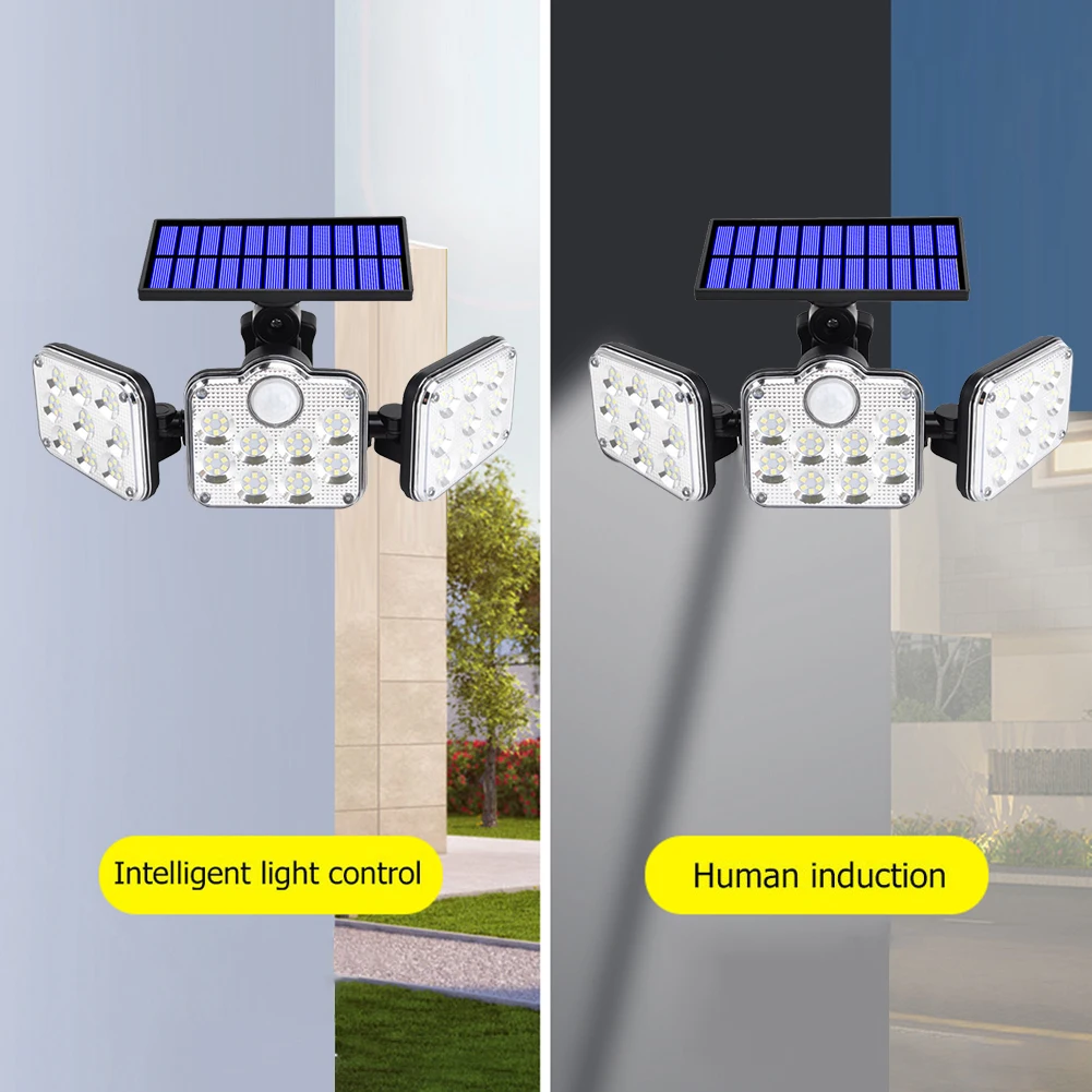 145 ไฟ LED พลังงานแสงอาทิตย์ IP65 กันน้ํากลางแจ้ง Motion Sensor โคมไฟพลังงานแสงอาทิตย์โพสต์แสงมุมกว้างความสว่าง Garden YARD Wall โคมไฟ