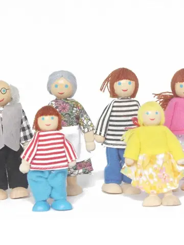 Pessoas de madeira bonecas família multicolorido conjunta mobilidade brinquedo figura conjunto crianças presente foto adereços boneca de madeira casa de bonecas