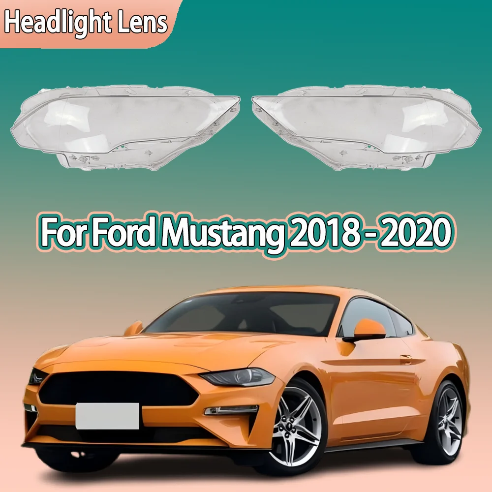 

Ford Mustang 2018 2019 2020, крышка передней фары автомобиля, прозрачная линза корпуса фары, замена оригинального абажура из плексигласа