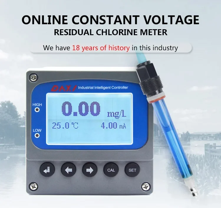 DAXI Hot Sell CL-8001 0-20mg/L and 4-20mA for Drinking water/Swimming pool Residual Chlorine Meter