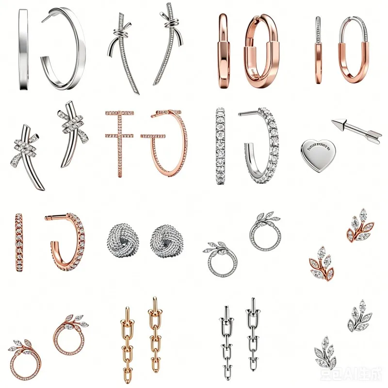 

New style stud earrings - elegant and exclusive, trendy and fashionable, with a sense of sophistication.
