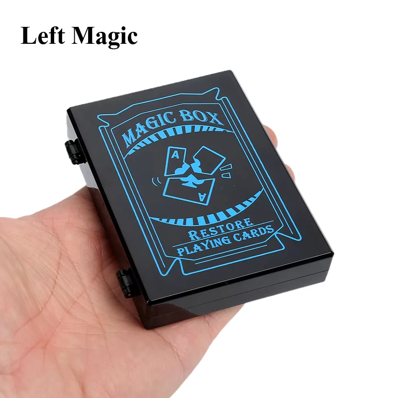 Surprise Restore Box Magic Tricks Black Plastic Box Broken Paper Card Case Close-Up Magic Tricks Props Toys For Children Adult