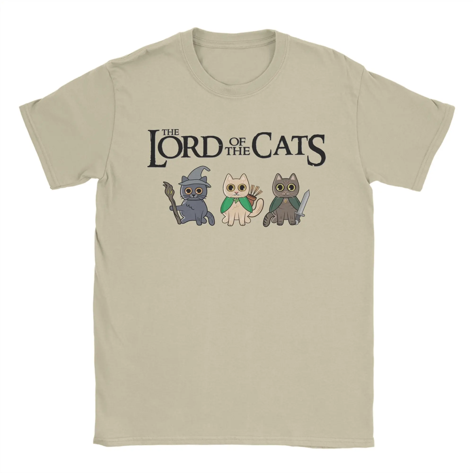 Funny L-Lords Of The R-Rings Cats T-Shirts Men Round Neck Cotton T Shirts  Short Sleeve Tee Shirt Gift Idea Clothing