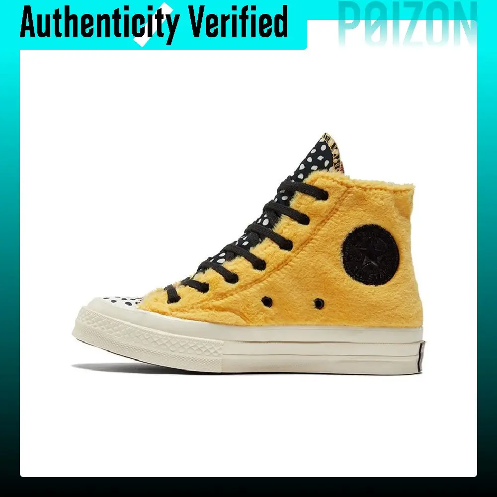 Converse 1970s Chuck Taylor All Star Trendy Abrasion Resistant High top Canvas Shoes Unisex Yellow Black 572050C