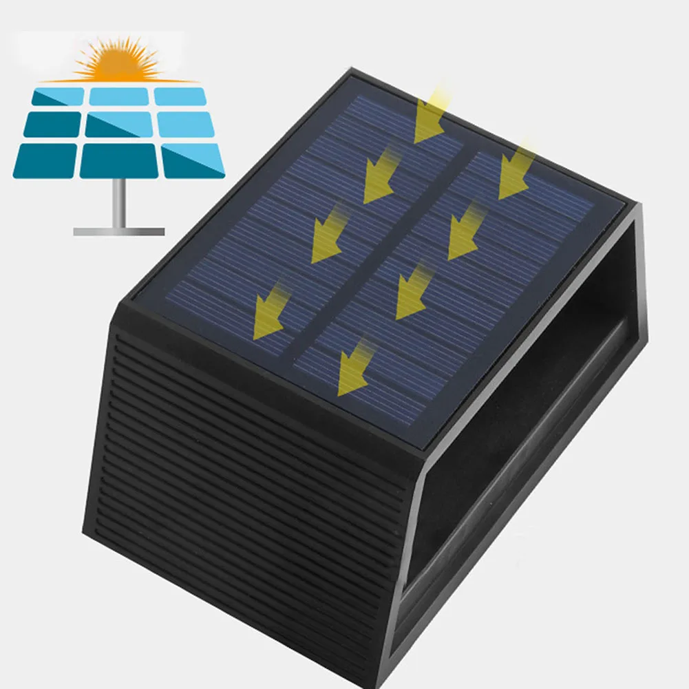 LED Solar Powered Wall Lights, Up Down Lighting, Candeeiro ao ar livre, Lâmpada impermeável para cerca, Escada, Varanda, Decoração do pátio