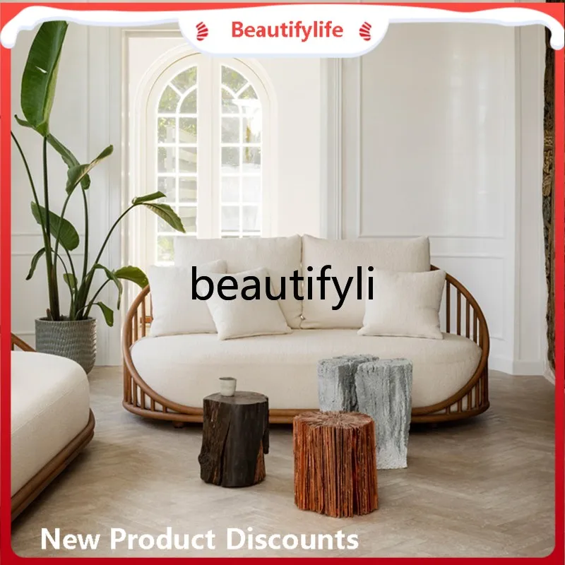 J45 Simple Modern Home Living Room Solid Wood Sofa Soft Furnishing Creative Model Room Fabric Sofa Set