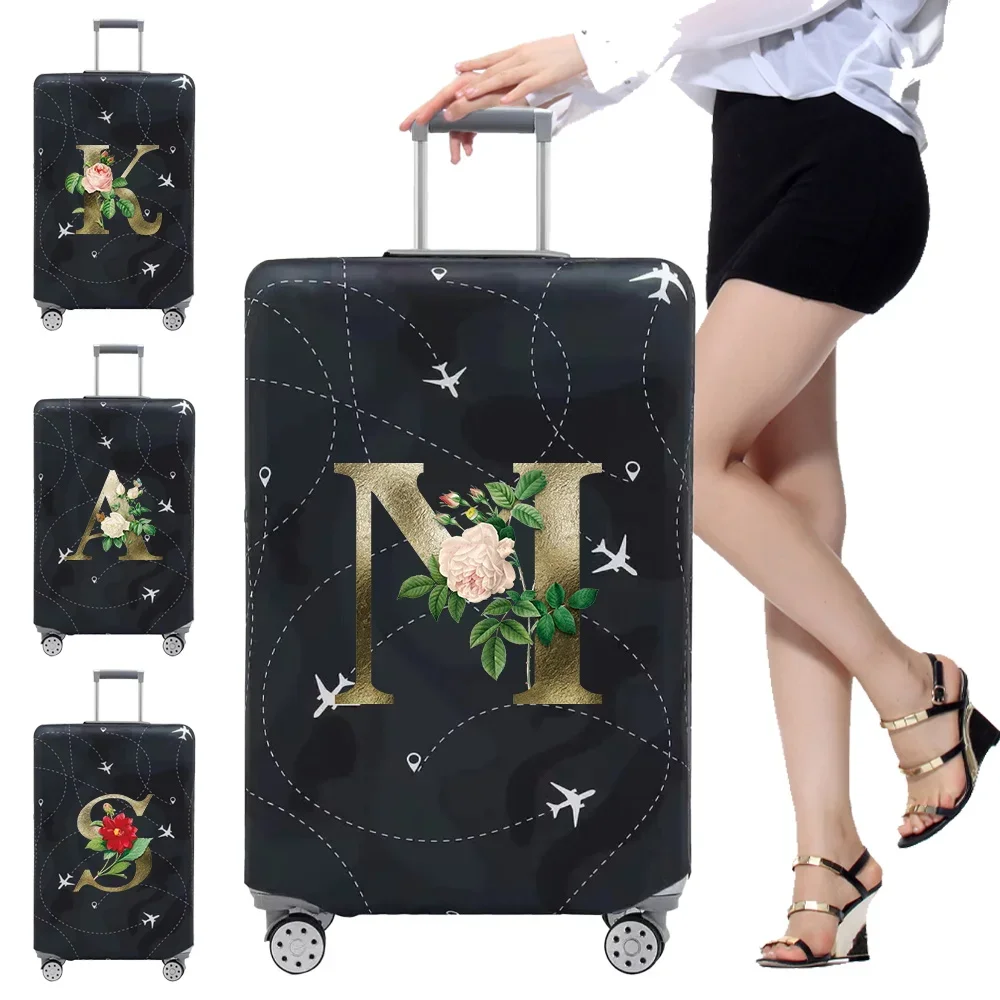 Stretch Fabric Luggage Protective Cover Golden Flower Series Suit for 18-32Inch Suitcase Covers Trolley Cover Travel Accessories