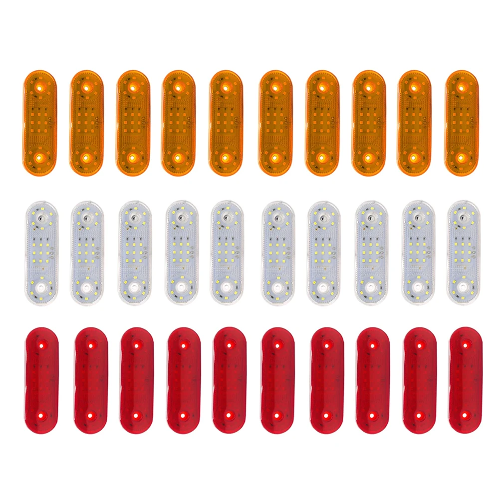 Suitable For a range of 12 - 24 V vehicles including cars vans trucks LED Side Marker Light ABS and Plastic Amber