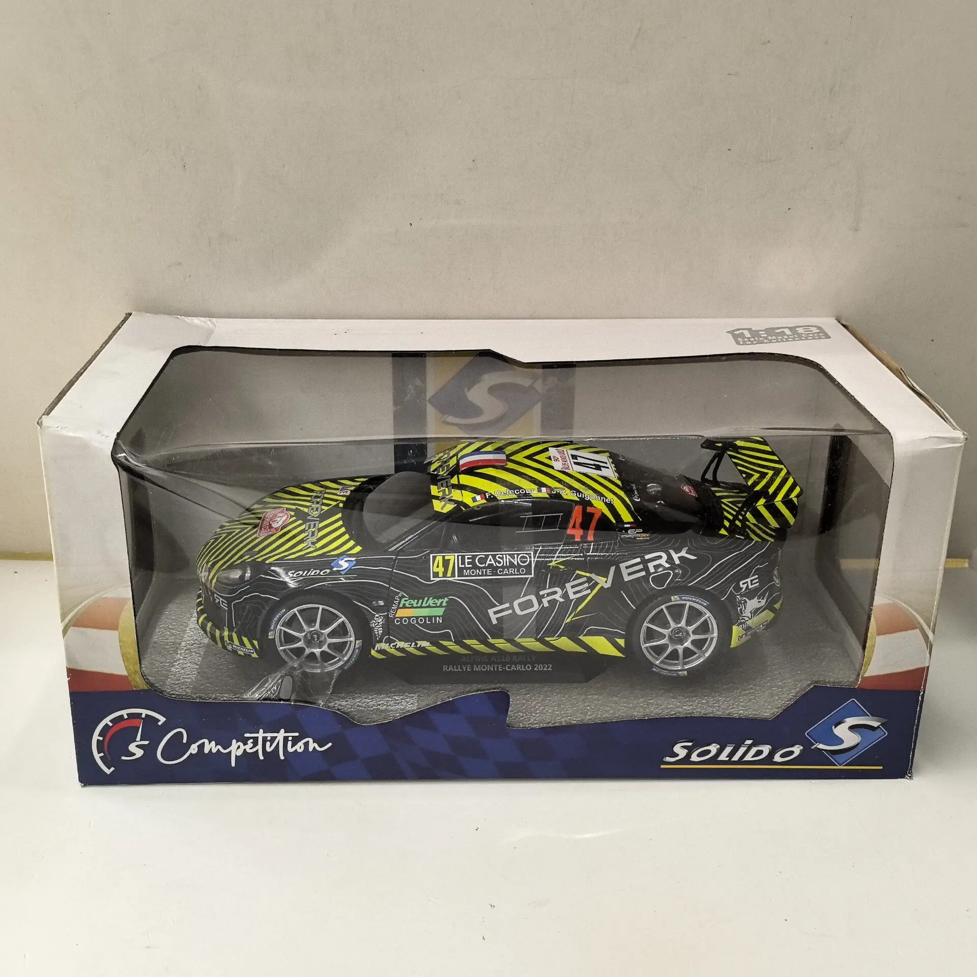 

Diecast SOLIDO 1/18 Scale ALPINE A110 # 47 Racing W2 Alloy Car Model