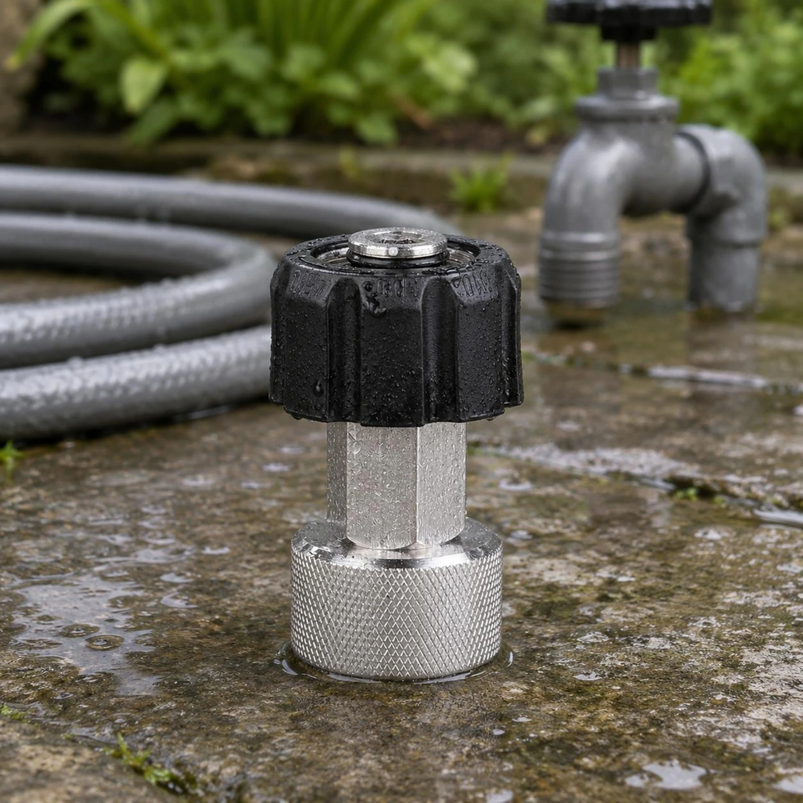 Stainless Steel Hose Adapter Knurled Grip Quick-Connect Hose Fitting Plumbing Part Corrosion Resistant Easy Instant Connection