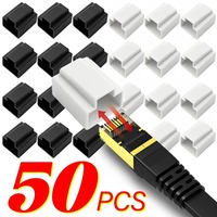 50-10PCS RJ45 Network Cable Head Protector Cap Network Plug LAN Port Dustproof Cover for Cat6 CAT7 CAT8 Connector Dustproof Caps