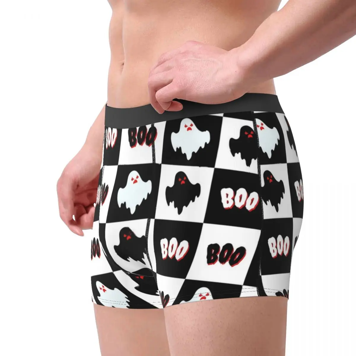 BOO Ghost Underwear Cute Halloween Soft Panties Printing Shorts Briefs 3D Pouch Male Plus Size Trunk