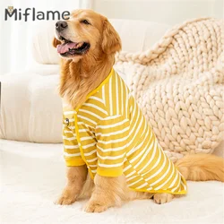 Miflame Striped Waffle Dogs Clothes Winter Pets Sweatshirts Labrador Dachshund Casual Large Dogs Vest Shirts Knitted Pet Outfits