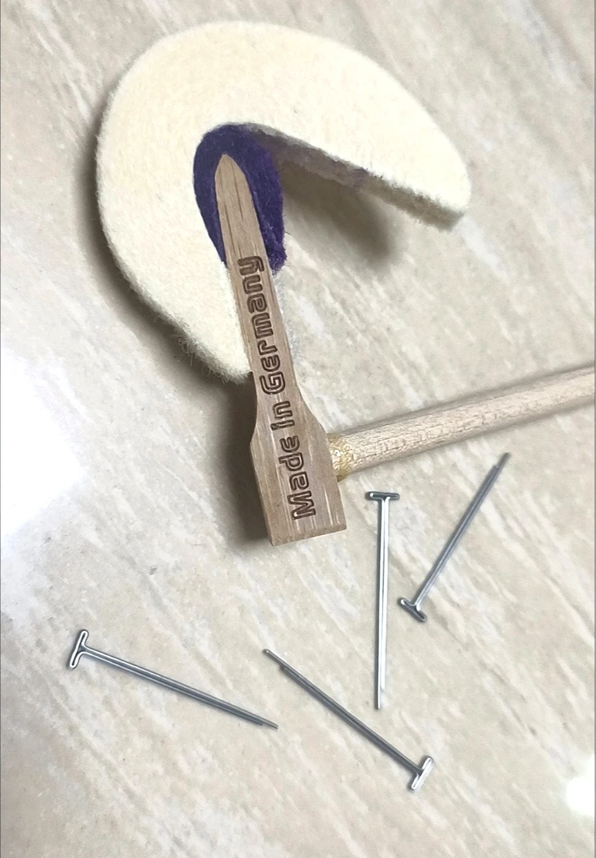 100pcs Piano Hammer Fastening Nails, Rivets, Hammer Nails, T-shaped Pins for Piano Action Repair Parts