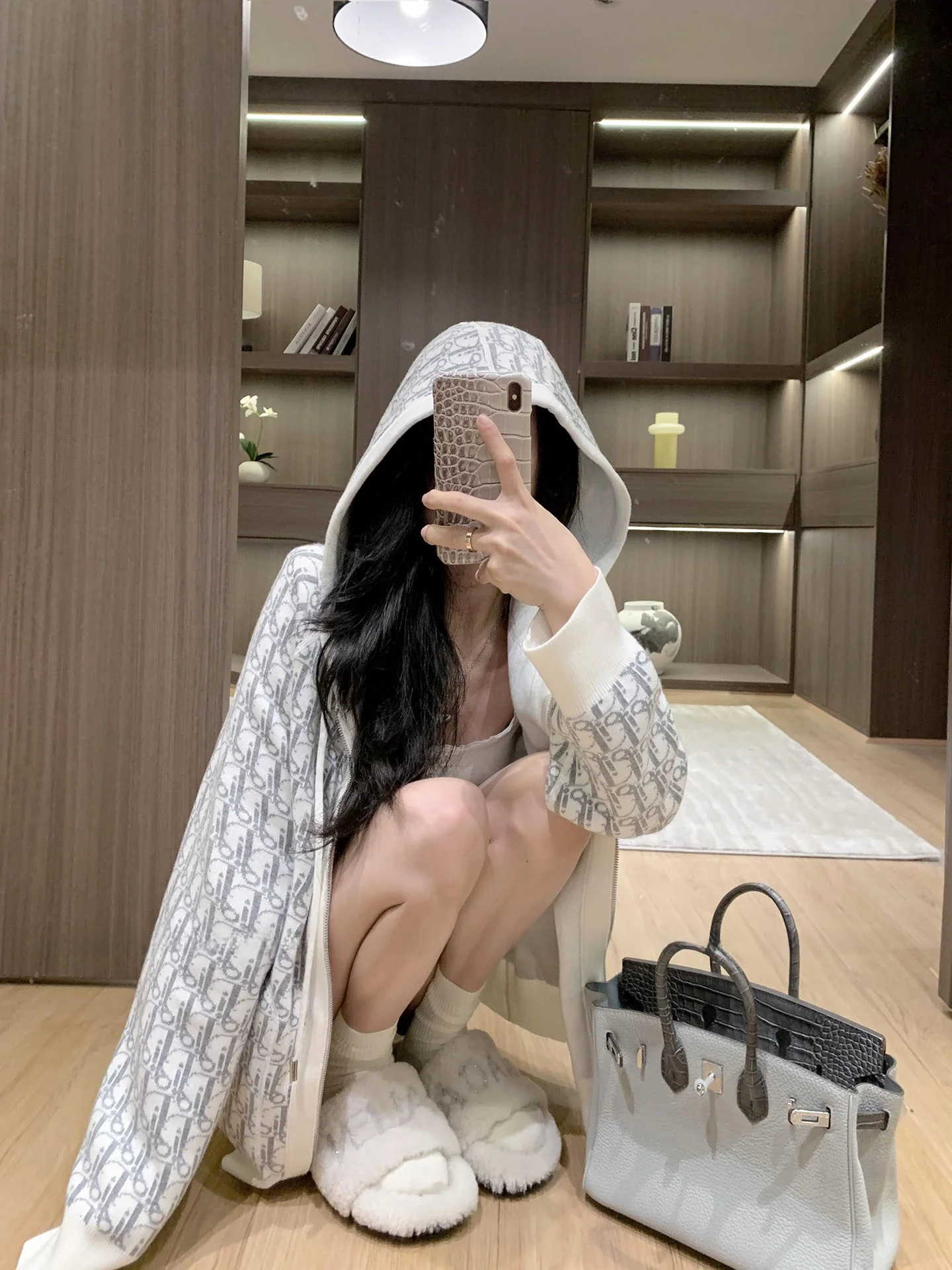 

Двусторонняя кашемировая вязаная толстовка-худи на молнии с длинными рукавами в повседневном стиле для мужчин и женщин