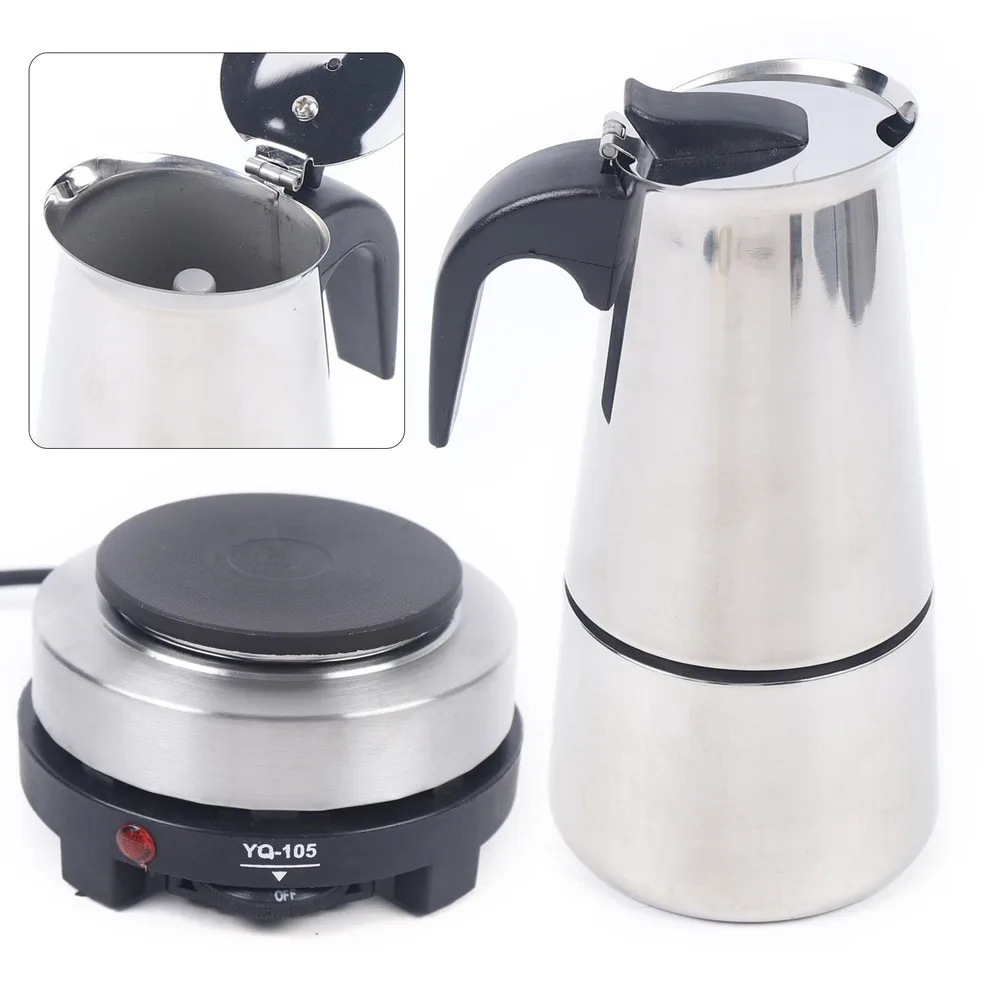 

Stainless Steel Stovetop Espresso Maker 300ml/6cup Italian Coffee Maker Moka Pot