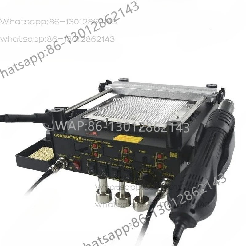 2026   NEW    GORDAK863 three in one soldering iron hot air gun preheating welding station