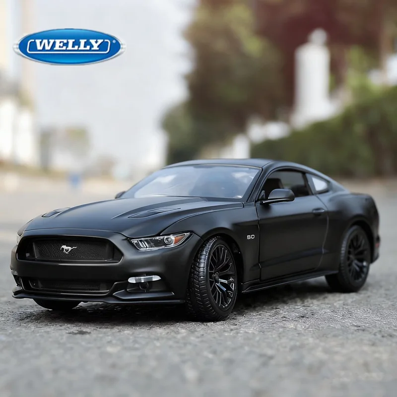 Welly 1:24 2015 Ford Mustang GT Shelby, modelo de coche deportivo de aleación, vehículos de carreras de Metal fundido a presión, modelo de simulación, juguetes para niños, regalo