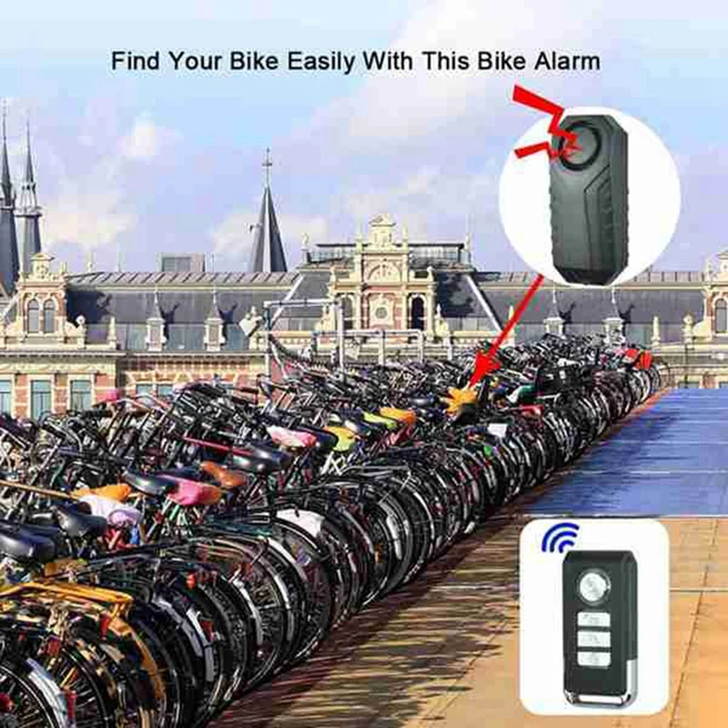 Motorcycle Bike Anti-Theft Alarm Bicycle Security Alarm 113DB Electric Car Alarm Waterproof Wireless Remote Control