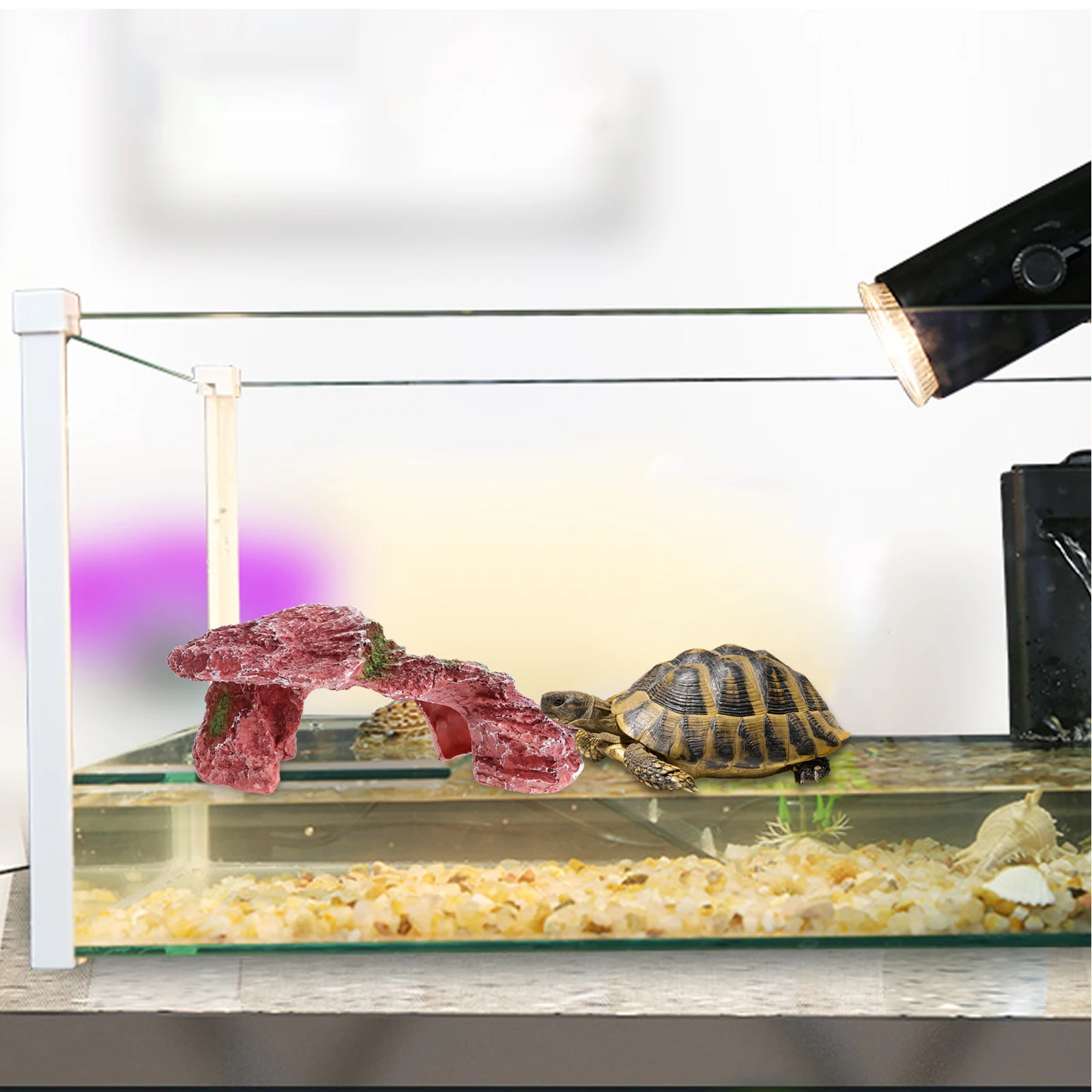 

Reptile Basking Platform Resin Turtle Climbing Ramp Large Rockery For Aquarium Tortoise Habitat Fish Supply Play Area Turtle