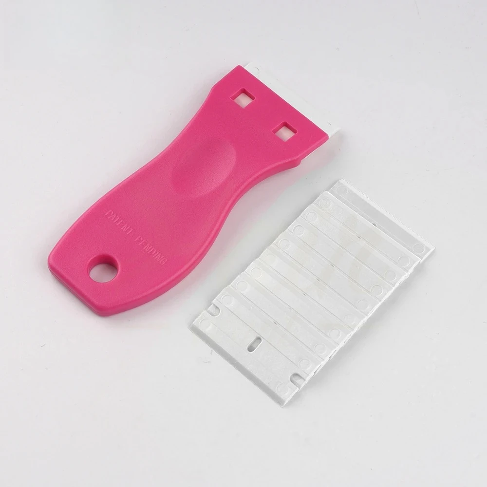 

Hair Want Plastic Razor Scraper With 10pcs Double Edged Plastic Blades Hair Extension Tape Scraper Adhesive Tape in Remover